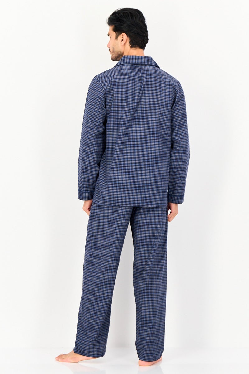 English Laundry Men 2Pcs Gingham Pattern Top And Pyjama Sleepwear Set, Multicolor - Image 2