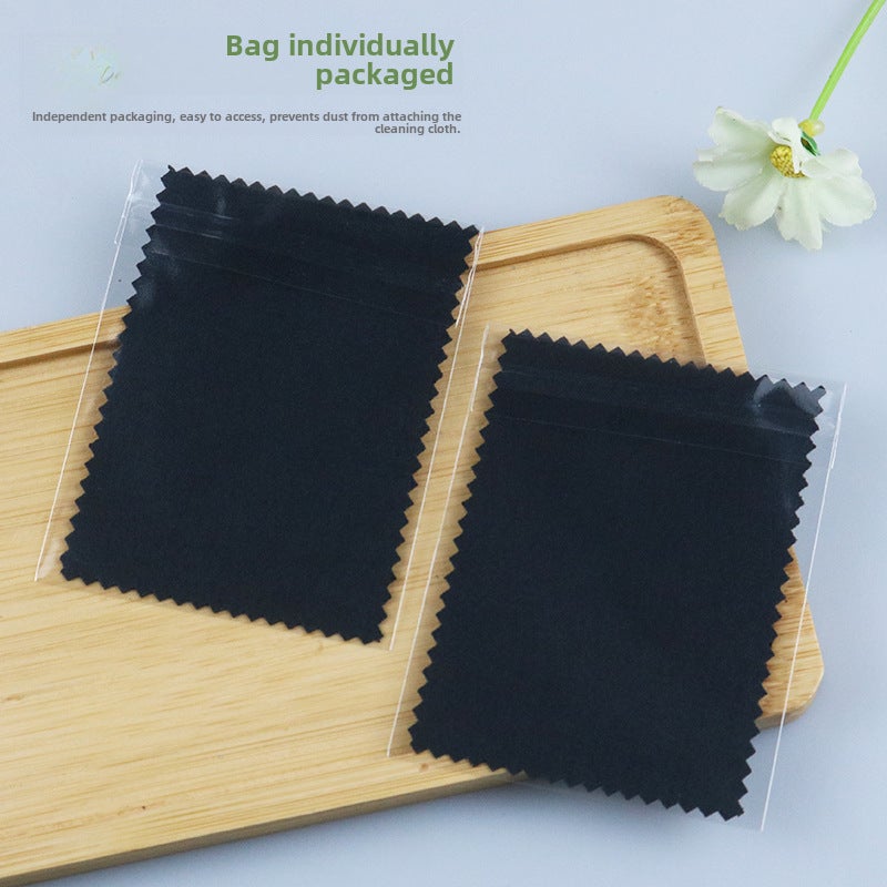 Generic Ultrafine Fiber Glasses Cloth for Jewelry Cleaning 6*8cm black needle two cloth (independent packaging) 