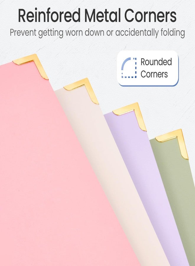 Sooez 2 Pack 3 Ring Binder, Cute 1 Inch Binders with Gold Foil & Metal Corners, Three Ring Recipe Binder, Fits Letter Sized Paper for Women School Home Office Supplies, Pink & Purple - Image 3