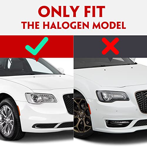 VLINCAR Halogen Headlight Assembly Compatible with Chrysler 300 300C 2015 2016 2017 2018 Headlamp with White Bezel Replacement Right Passenger Side RH 68214382AD CH2503269 - Image 3