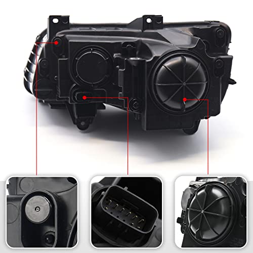 VLINCAR Halogen Headlight Assembly Compatible with Chrysler 300 300C 2015 2016 2017 2018 Headlamp with White Bezel Replacement Right Passenger Side RH 68214382AD CH2503269 - Image 5