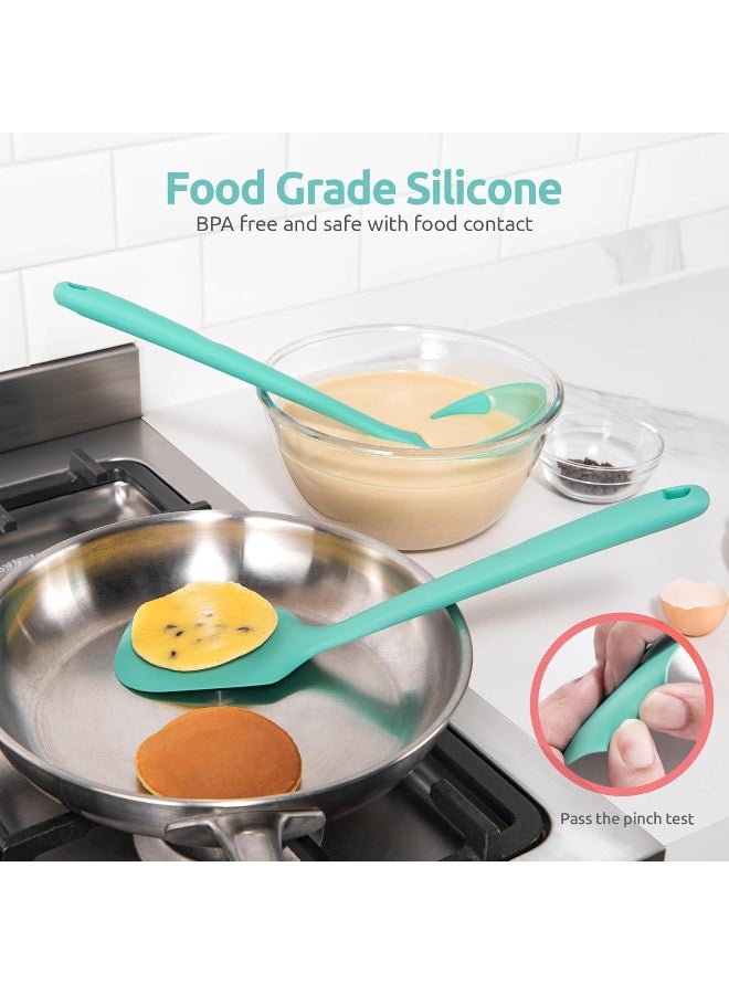 U-Taste Silicone Cooking Tools Gadgets Set, BPA Free Non Stick Solid and Slotted Turner Spatula, Mixing Spoon, and Soup Ladle (5 Pieces, Aqua Sky)  - Image 4