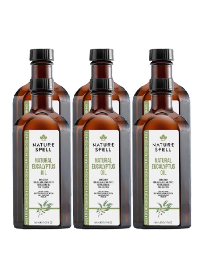 Nature Spell 6 Pieces Natural Eucalyptus Hair And Body Oil For All Hair And Skin Types Evitalising Oil Pre Diluted 150ml - Image 1