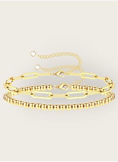 KAAF CREATIONS Kaaf Creations 18K gold plated Stainless steel bracelet for Women and Girls, Intensity, 17 & 18+5 cm Length,Waterproof,Hypoallergenic,long lasting and does not tarnish.  - Image 2