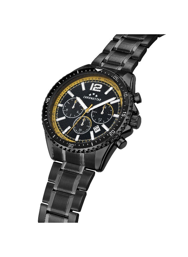 Chronostar Men's Multicolour Round Chronograph Dial with Black Stainless Steel Band Watch - 43.5mm - R3753311007 - Image 2