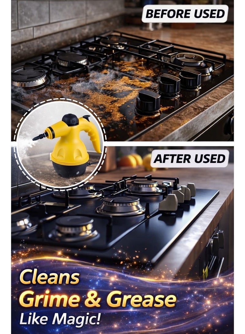 Handheld Steam Cleaner 1000W – Portable Multipurpose Pressurized Steamer with 9 Accessories for Carpet, Sofa, Couch, Mattress, Car Seats, Kitchen, Bathroom & Floor Deep Cleaning - Image 2