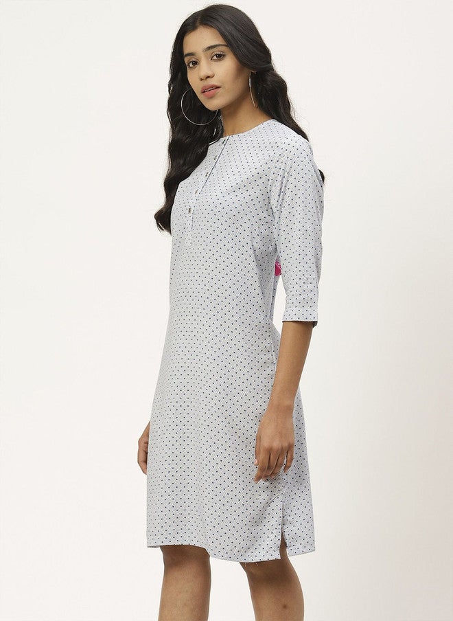 Rue Collection فستان A-Line بنقشة البولكا دوت للنساء - Image 3