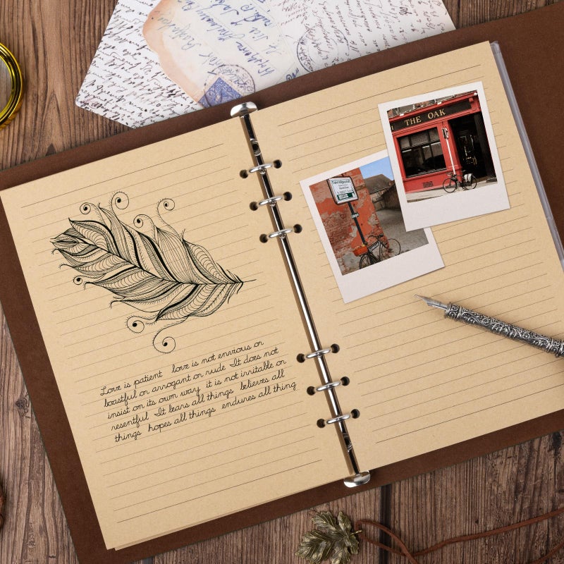Billtigif Pu Leather Journal Notebook  Refillable Travel Writing Journals Diary  Gifts For Women  Men  Teen Girls And Boys  100Gsm Lined Paper 160 Pages(Brown  A6 5.1"" X 7.2"") - Image 5