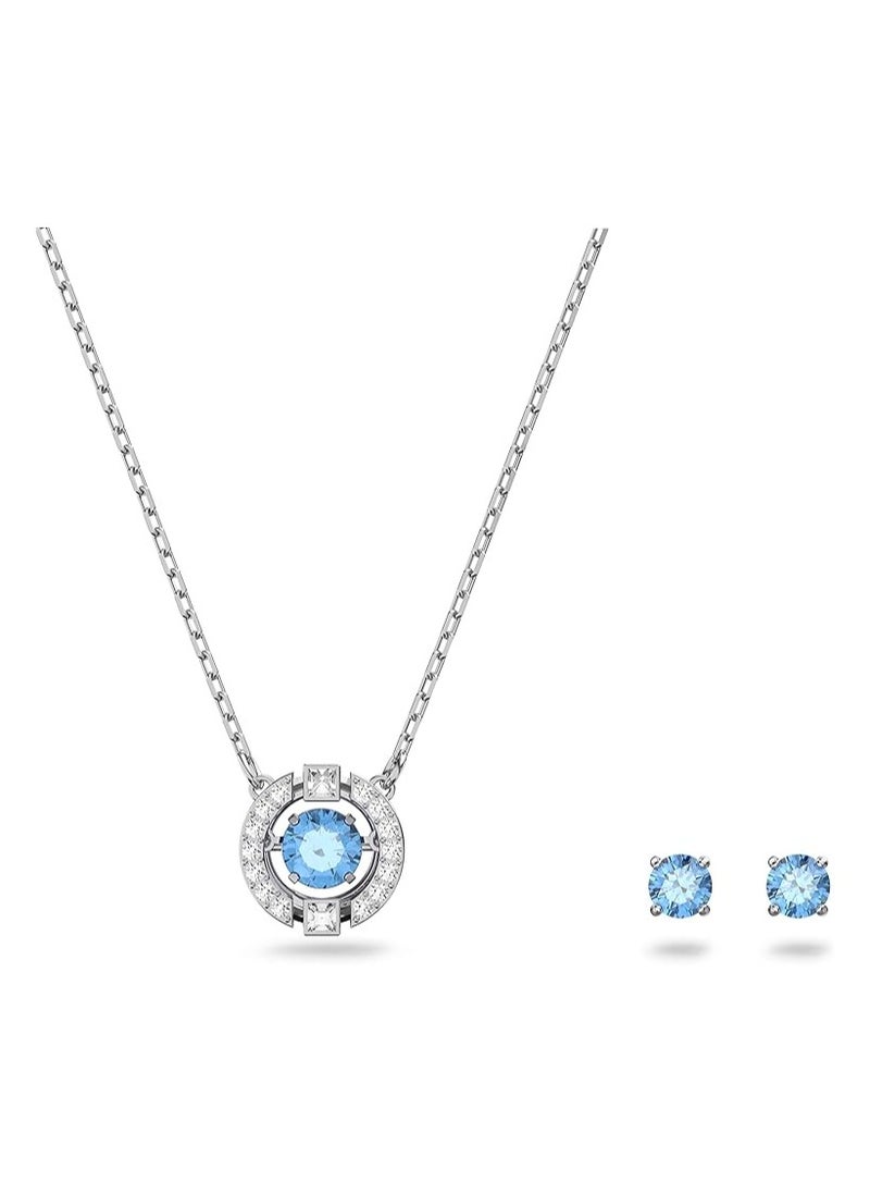 SWAROVSKI - Swarovski Una set Round cut, Blue, Rhodium plated - Image 1