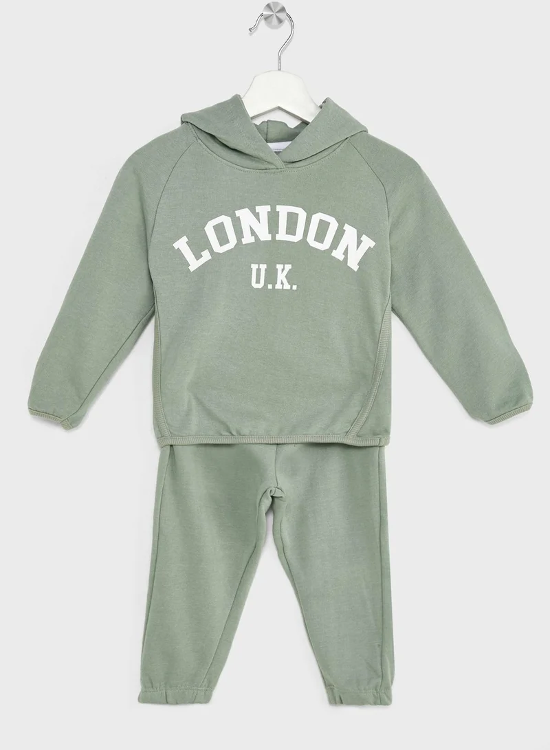 Ripples Girls City Printing Hoodie And Jogger Set