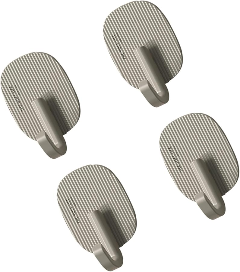 خطافات الحائط اللاصقة الرمادية لا تسبب ضرراً ولا تحتاج مسامير، مثبتات صور محمولة ومتينة - Image 5