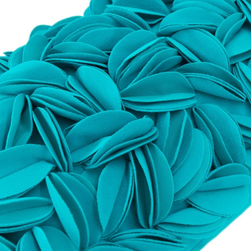 KINGROSE 3D Flower Pillow Case Handmade Decorative Throw Pillow Cover Solid Rectangular Cushion Cover for Sofa Couch Bed Living Room 12 x 20 Inches Wool Dark Cyan - Image 3