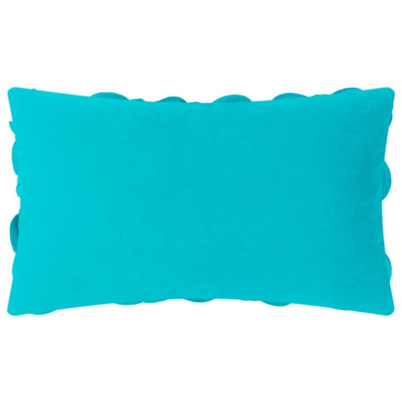 KINGROSE 3D Flower Pillow Case Handmade Decorative Throw Pillow Cover Solid Rectangular Cushion Cover for Sofa Couch Bed Living Room 12 x 20 Inches Wool Dark Cyan - Image 2