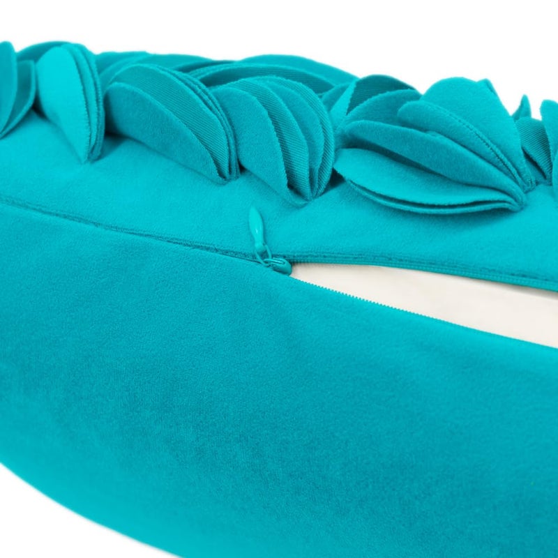 KINGROSE 3D Flower Pillow Case Handmade Decorative Throw Pillow Cover Solid Rectangular Cushion Cover for Sofa Couch Bed Living Room 12 x 20 Inches Wool Dark Cyan - Image 5