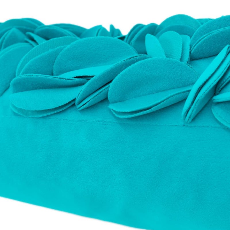 KINGROSE 3D Flower Pillow Case Handmade Decorative Throw Pillow Cover Solid Rectangular Cushion Cover for Sofa Couch Bed Living Room 12 x 20 Inches Wool Dark Cyan - Image 4