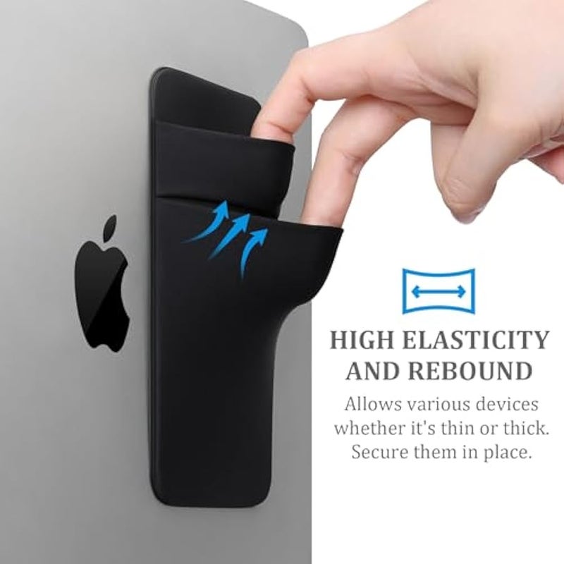 لاكدو حافظة قرص صلب محمولة للابتوب، حافظة لاصقة بجيبين مع لاصق قابل لاعادة الاستخدام، لسان ديسك وسامسونج وكروشيال، حافظة حمل للاقراص الصلبة الخارجية ذات الحالة الصلبة، لون اسود - Image 3