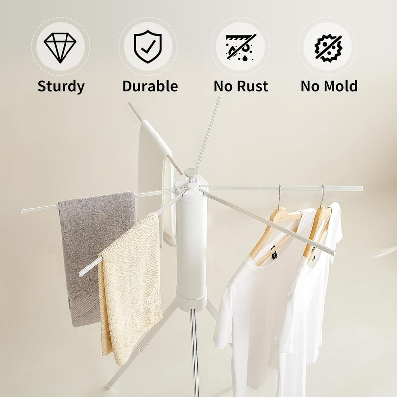 JOOM Clothes Drying Rack Portable Foldable - Drying Rack Clothing Space Saving,Collapsible Drying Rack for Laundry,Travel,Indoor,Outdoor. Folding Clothing Rack Home and Travel (Small Silver) - Image 2