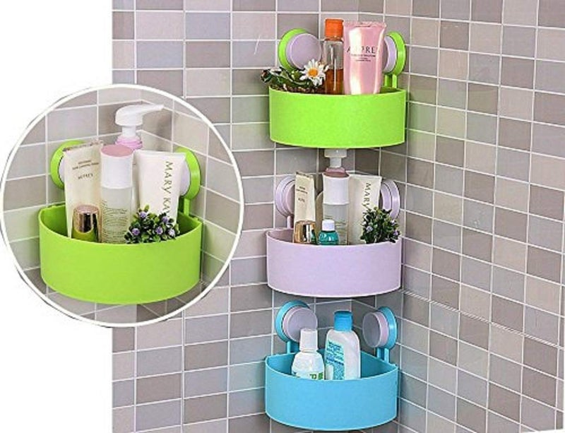 kytaste Suction Cup Organizer Storage Holding Shampoo Toothbrush Razor SpongeBathroomKitchen BasketToiletryShelf - Image 2