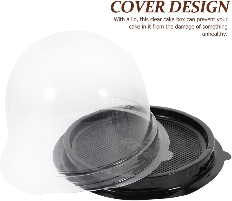 GALPADA 50 Sets Portable round Cake Dome Boxes 3-inch Small Cake Carrier Baking Display Containers for Birthday Bakery Packing - Image 3