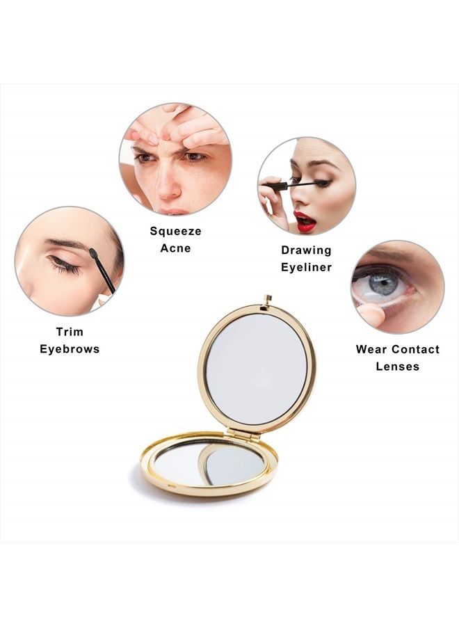 MIHAGUTY Tabletop Mount Magnifying Compact Mirror for Purses with 2 x 1x Magnification, Folding Mini Pocket Double Sided Travel Makeup Mirror, Perfect for Purse, Pocket - Image 3