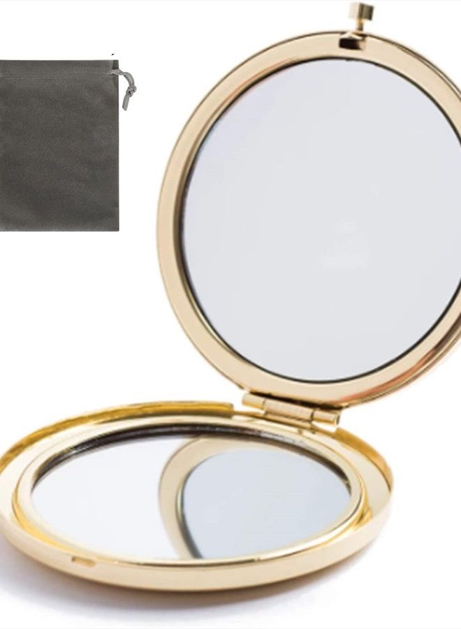 MIHAGUTY Tabletop Mount Magnifying Compact Mirror for Purses with 2 x 1x Magnification, Folding Mini Pocket Double Sided Travel Makeup Mirror, Perfect for Purse, Pocket - Image 1