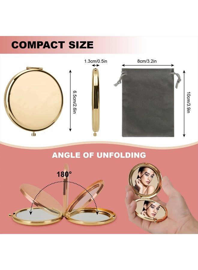 MIHAGUTY Tabletop Mount Magnifying Compact Mirror for Purses with 2 x 1x Magnification, Folding Mini Pocket Double Sided Travel Makeup Mirror, Perfect for Purse, Pocket - Image 2