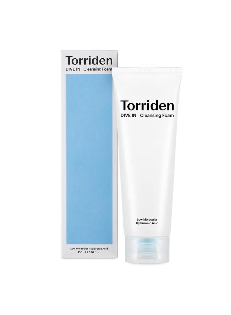 Torriden DIVE IN Cleansing Foam Face Wash 150ml (5.07 fl.oz.) | Hydrating Daily Facial Cleanser for All and Sensitive Skin | Hyaluronic Acid, Panthenol, Allantoin - Image 1