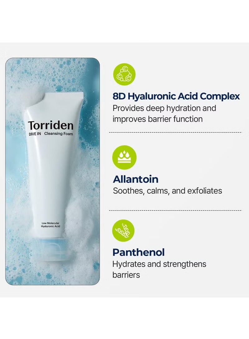 Torriden DIVE IN Cleansing Foam Face Wash 150ml (5.07 fl.oz.) | Hydrating Daily Facial Cleanser for All and Sensitive Skin | Hyaluronic Acid, Panthenol, Allantoin - Image 5