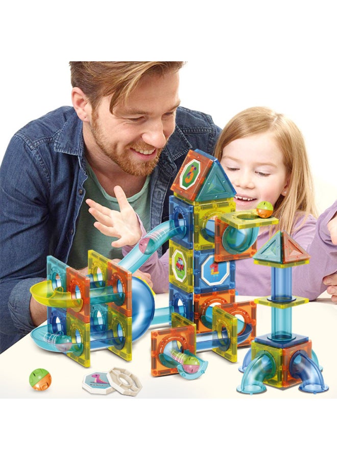 Loquat Colored Window Track Magnetic Piece Building Blocks Ball Track Changeable DIY Children's Stitching Building Blocks Together Toy-Color:5503A（98PCS） - Image 5