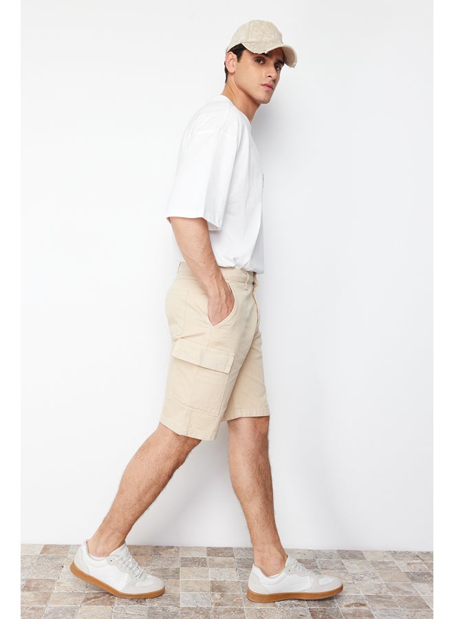 trendyol Stone Comfort Cut Cargo Pocket Denim Denim Shorts & Bermuda TMNSS23SR00065 - Image 3
