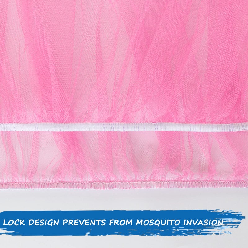 Coldwind Mosquito Net for Stroller Baby Mosquito Net Perfect Bug Net for Strollers, Bassinets, Cradles, Playards, Pack N Plays and Portable Mini Crib, Baby Insect Netting, Pink - Image 2