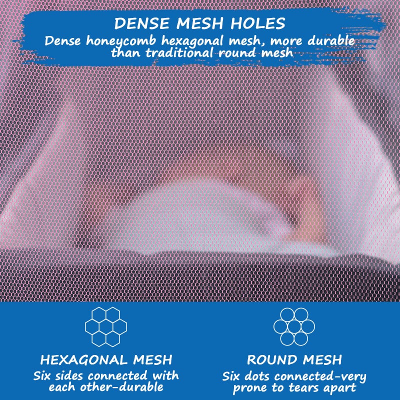 Coldwind Mosquito Net for Stroller Baby Mosquito Net Perfect Bug Net for Strollers, Bassinets, Cradles, Playards, Pack N Plays and Portable Mini Crib, Baby Insect Netting, Pink - Image 4