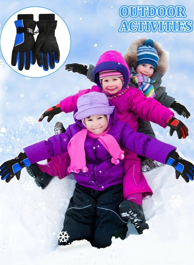 Jansun 3 Pairs Kids Winter Gloves - Snow & Ski Warm Outdoor Windproof Adjustable Toddler Snowboard Gloves for Cold Weather - Boy & Girl Children - Image 4