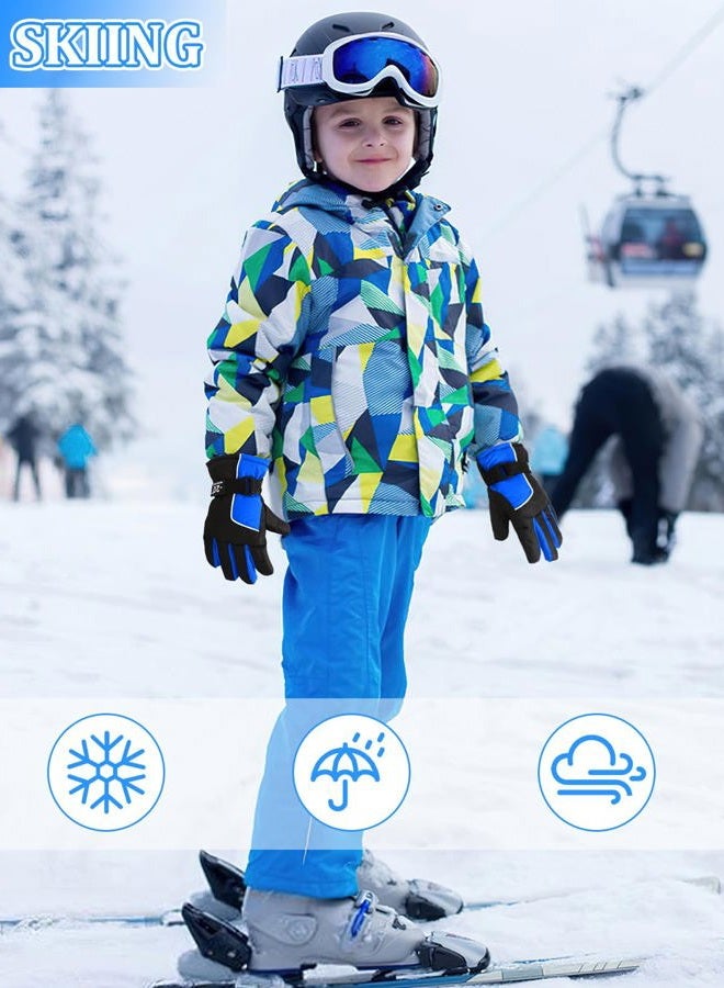 Jansun 3 Pairs Kids Winter Gloves - Snow & Ski Warm Outdoor Windproof Adjustable Toddler Snowboard Gloves for Cold Weather - Boy & Girl Children - Image 2