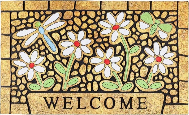 CHICHIC Door Mat, Welcome Mat 17x 30 Inch Front Door Mat Outdoors for Home Entrance Outdoors Mat for Outside Entry Way Doormat Entry Rugs, Heavy Duty Non Slip Rubber Back Low Profile, Dragonfly - Image 1