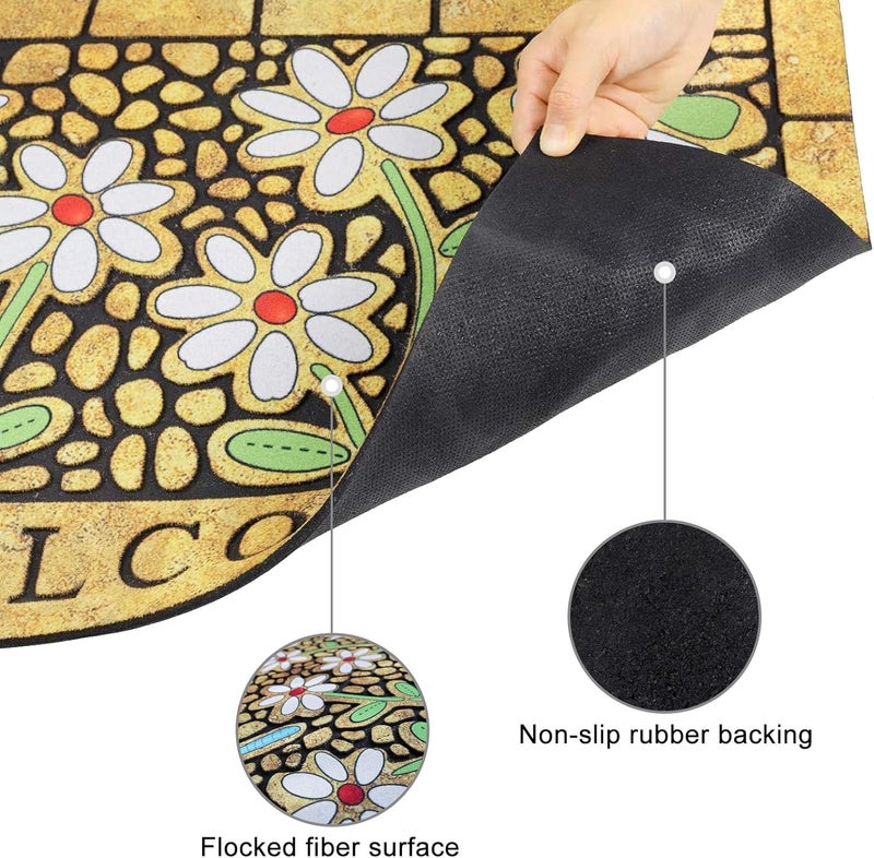 CHICHIC Door Mat, Welcome Mat 17x 30 Inch Front Door Mat Outdoors for Home Entrance Outdoors Mat for Outside Entry Way Doormat Entry Rugs, Heavy Duty Non Slip Rubber Back Low Profile, Dragonfly - Image 4