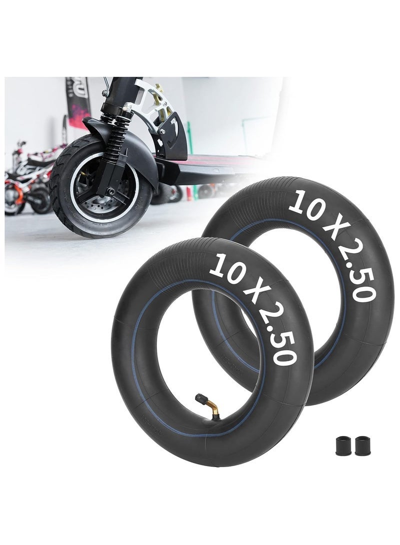 FIRST PRO 2-Pack 10x2.50” Inner Tubes replacement for 10-Inch Electric Scooter, Compatible with 36V/48V 400W-800W Hub Motor, TR87 Angled Stem, Off-Road Ready for E10 Electric Scooter Tires - Image 1