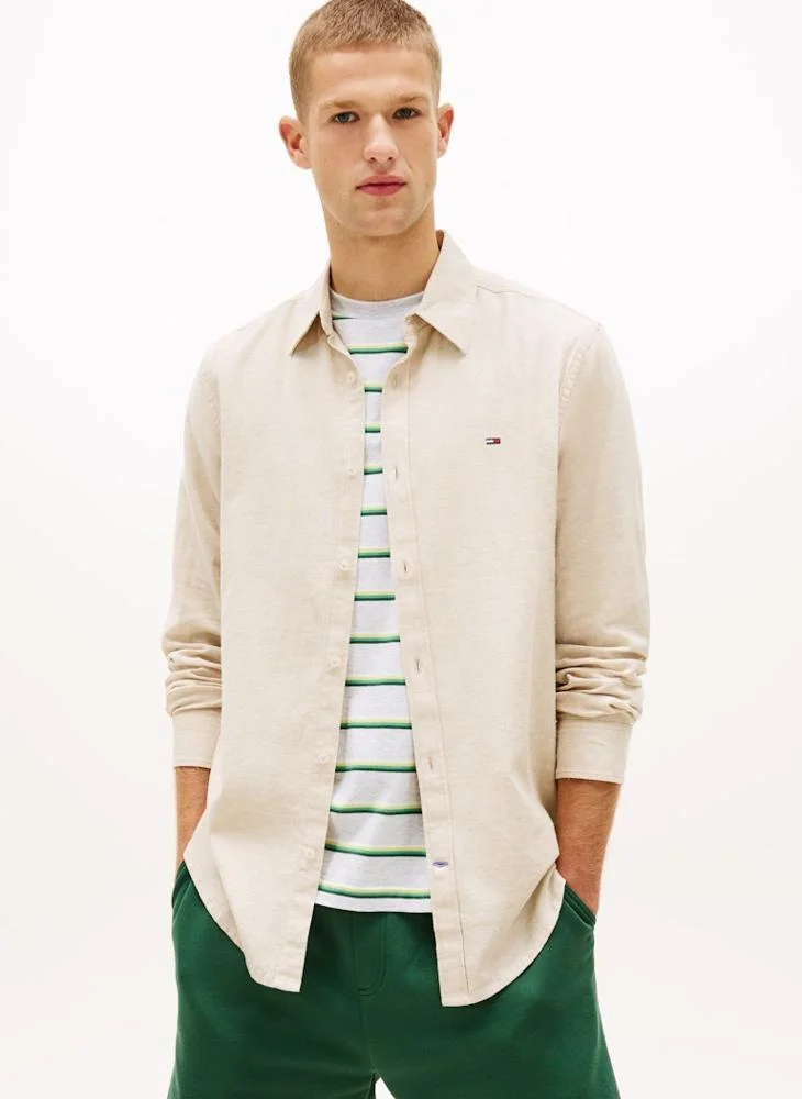 TOMMY JEANS Regular Fit Linen Blend Shirt