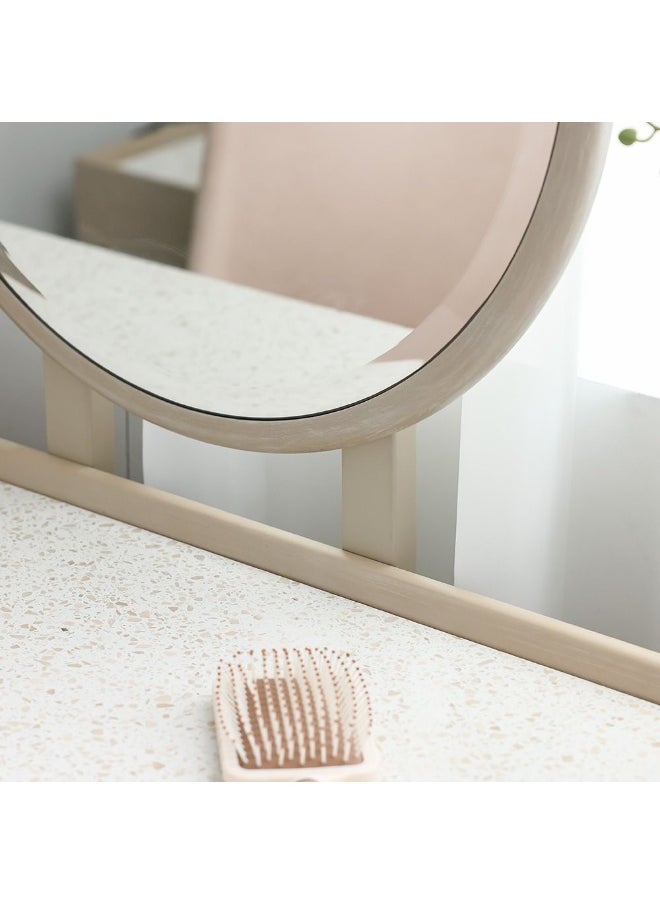 DANUBE HOME Margaret Vanity Dresser With Makeup Mirror Durable Vanity Table Dressing Makeup Desk With Storage Modern Design Bedroom Furniture L160Xw45Xh80Cm-Beige/Terrazo/Gold  - Image 3