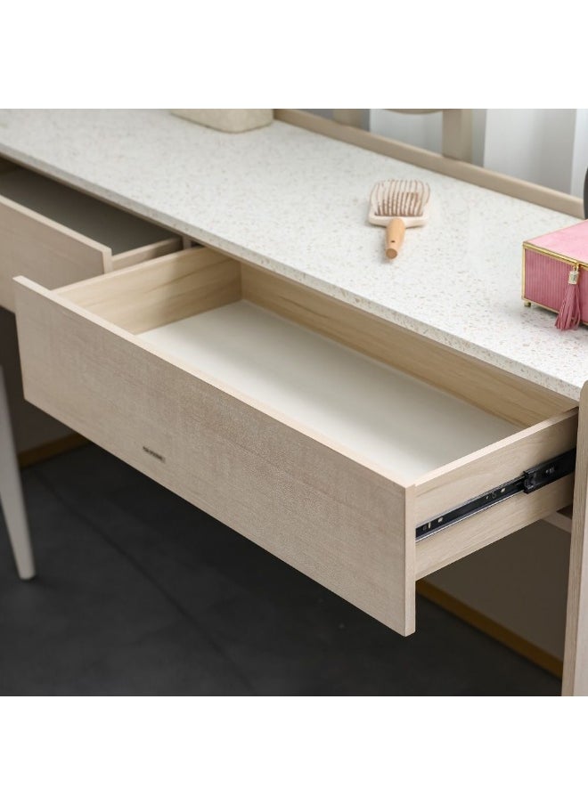 DANUBE HOME Margaret Vanity Dresser With Makeup Mirror Durable Vanity Table Dressing Makeup Desk With Storage Modern Design Bedroom Furniture L160Xw45Xh80Cm-Beige/Terrazo/Gold  - Image 5