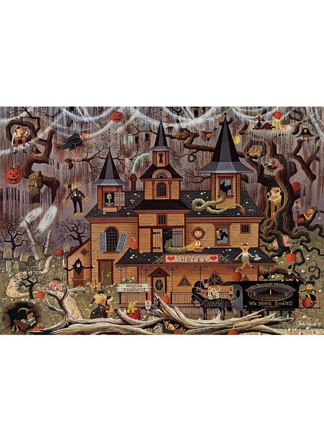 Buffalo Games - Charles Wysocki - Trick or Treat Hotel - 500 Piece Jigsaw Puzzle - Image 1