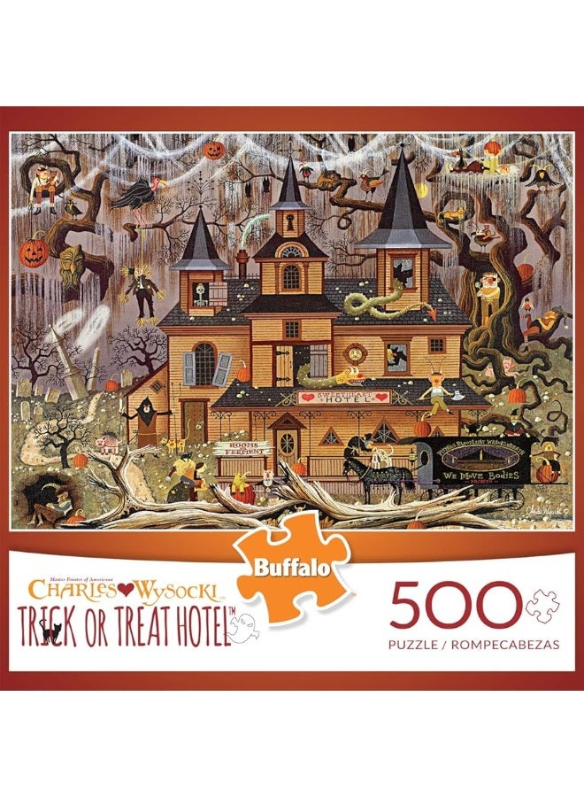 Buffalo Games - Charles Wysocki - Trick or Treat Hotel - 500 Piece Jigsaw Puzzle - Image 2