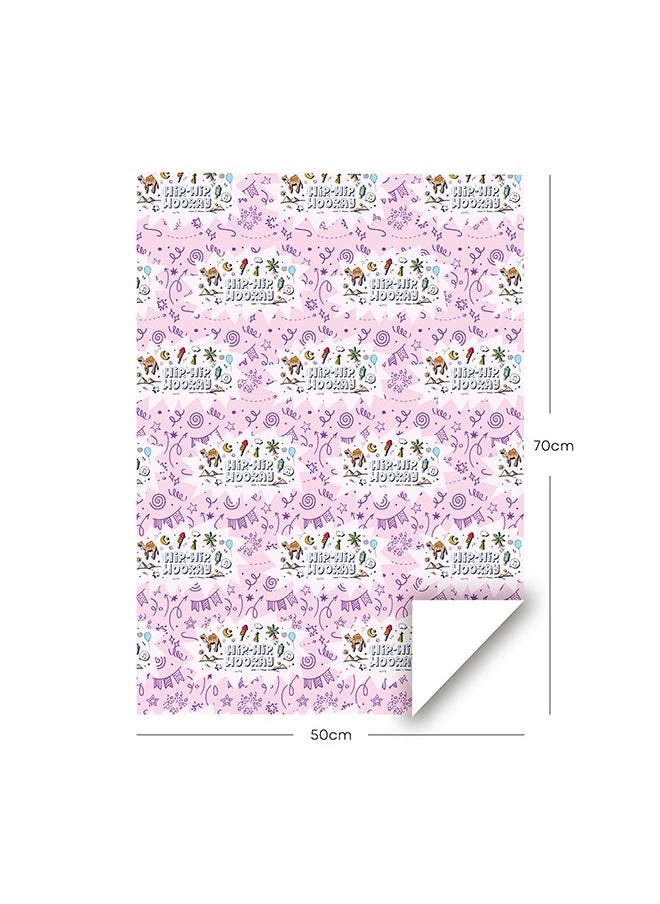 Share the Love Hip Hip Hooray,  Wrapping Paper Pink (Pack of 4)  - Image 2