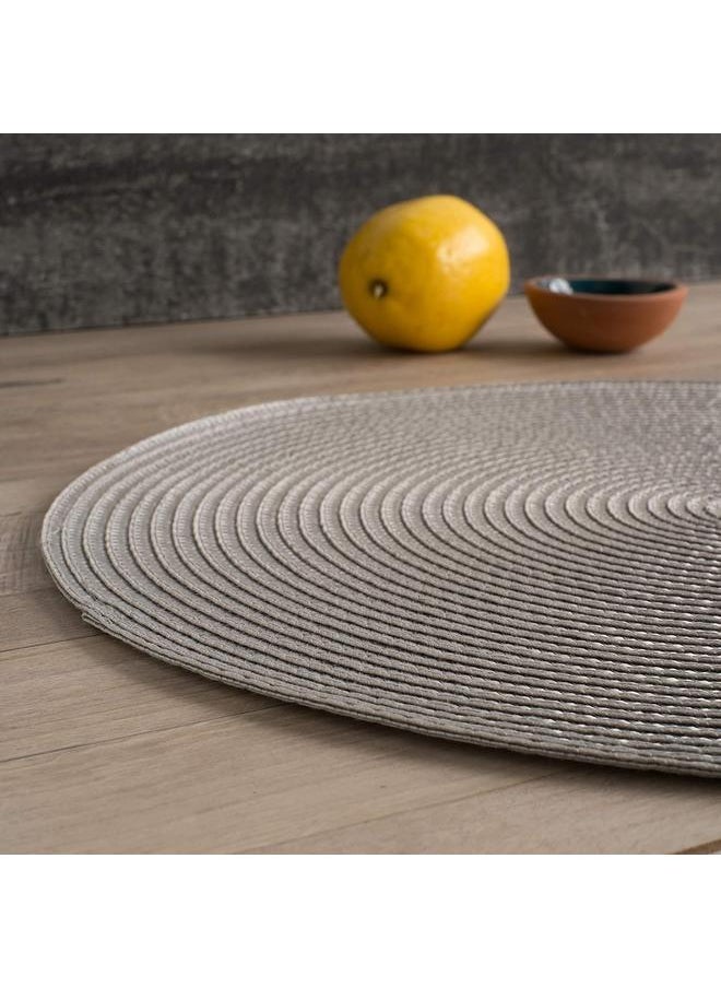 yongsheng 15 Inch Round Braided Placemats Set of 6, Washable Heat Resistant Cotton Polyester Circle Place Mats for Kitchen Dining Table  - Image 3