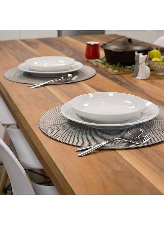 yongsheng 15 Inch Round Braided Placemats Set of 6, Washable Heat Resistant Cotton Polyester Circle Place Mats for Kitchen Dining Table  - Image 5