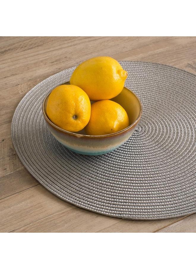 yongsheng 15 Inch Round Braided Placemats Set of 6, Washable Heat Resistant Cotton Polyester Circle Place Mats for Kitchen Dining Table  - Image 2
