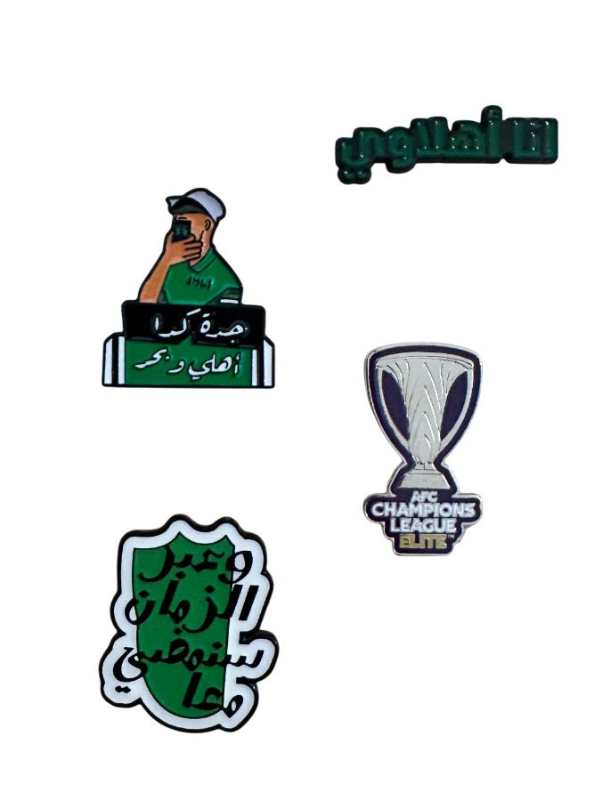 4 pieces of mobile phone stickers with phrases and slogans: I am an Al-Ahly fan and Jeddah is like this, my family and my sea, suitable for fans of the Saudi Al-Ahly - Image 3