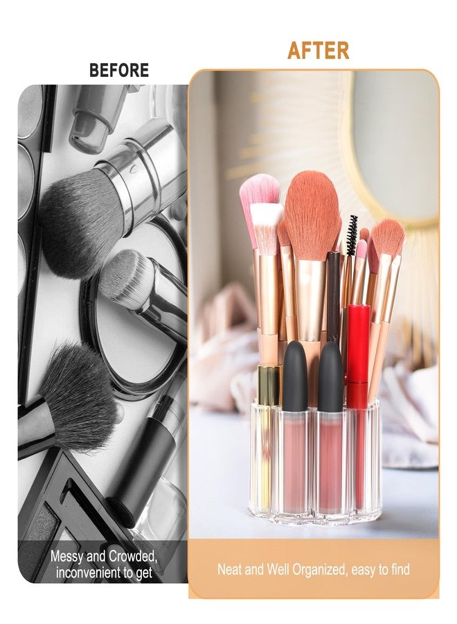 Obsoorth Divided Makeup Brush Organizer 12 Deep Slots Clear Acrylic Cosmetic Brushes Holder and Storage for Eye lines Pencils Toothbrush Lipstick on Bathroom Vanity Bedroom Countertop - Image 3