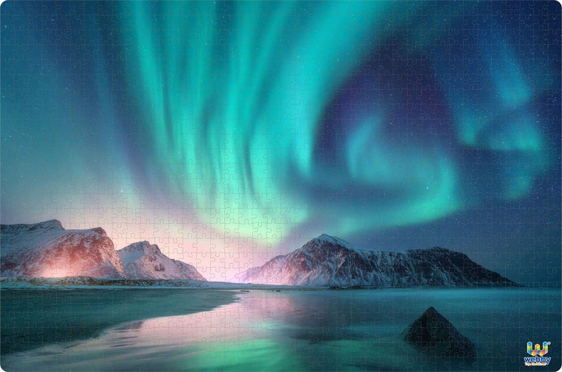 Webby Aurora Borealis Wooden Puzzle | Best Gift for Teenager | Fun & Challenging| Puzzle for Adult & 14+ Kids, 1000 Pieces Puzzle - Image 1