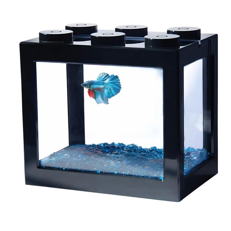 Sage Square Betta Fish Tank – Perfect for Small Spaces, Sturdy, Stylish Design for Beginners & Experienced Fish Keepers, Easy Maintenance Aquarium for Betta Fish, Ideal for Home, Office, Dorm Décor - Image 1